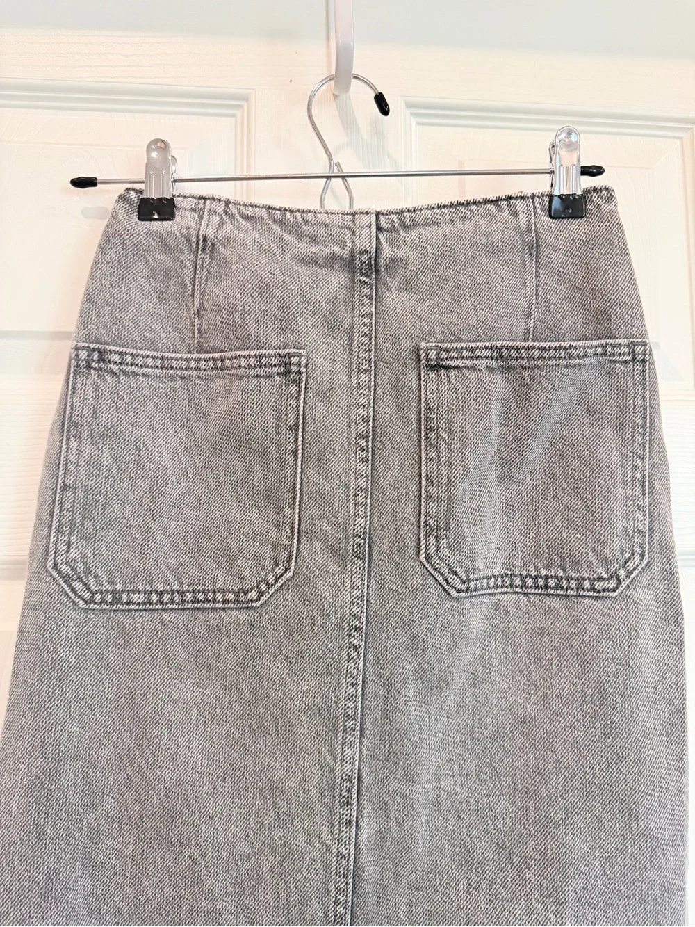 ⭐ ZARA Denim Crossover Midi Skirt in Dark Gray Z1975 XS - Picture 8 of 16